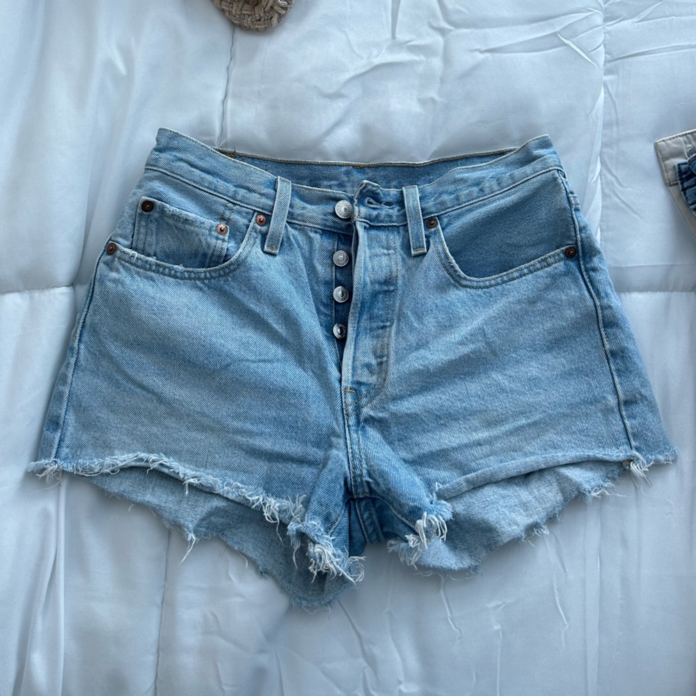 Levi 501 Blue Denim Shorts